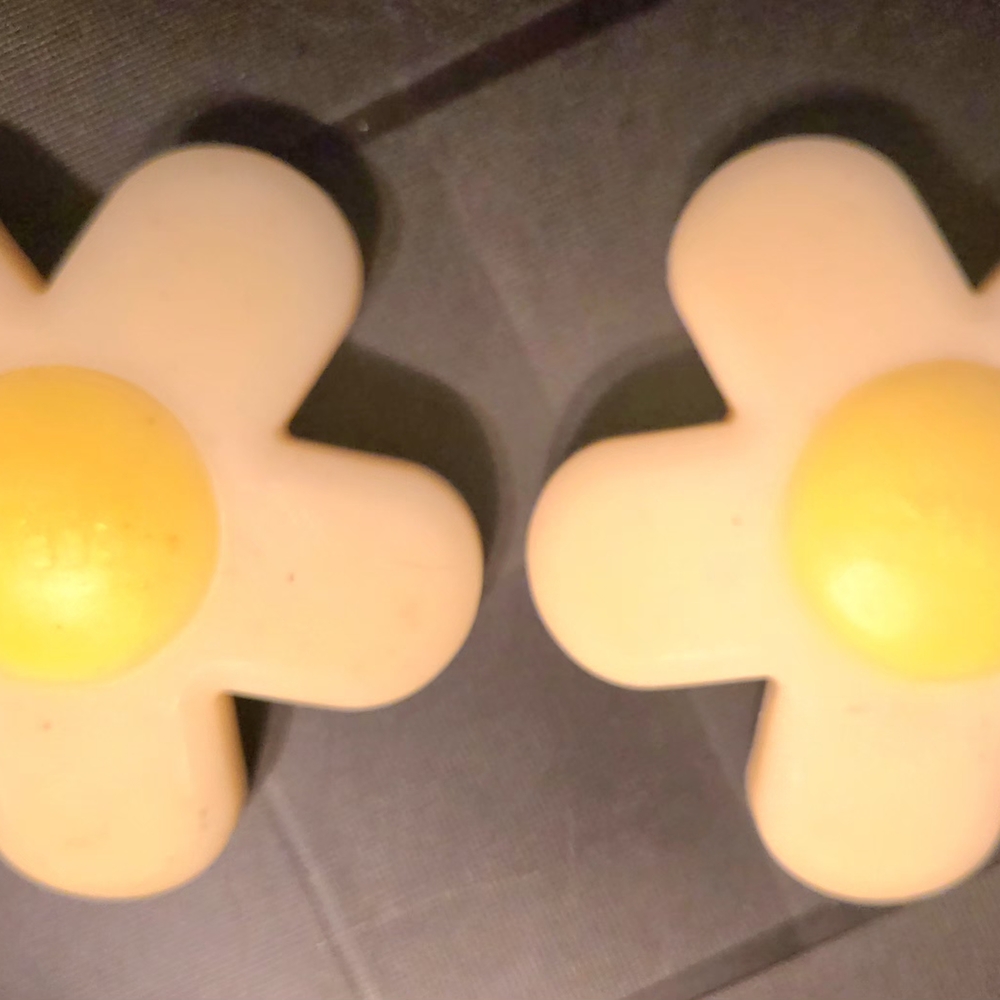 Bark Yellow and Cream Flower Dog Toy Pair